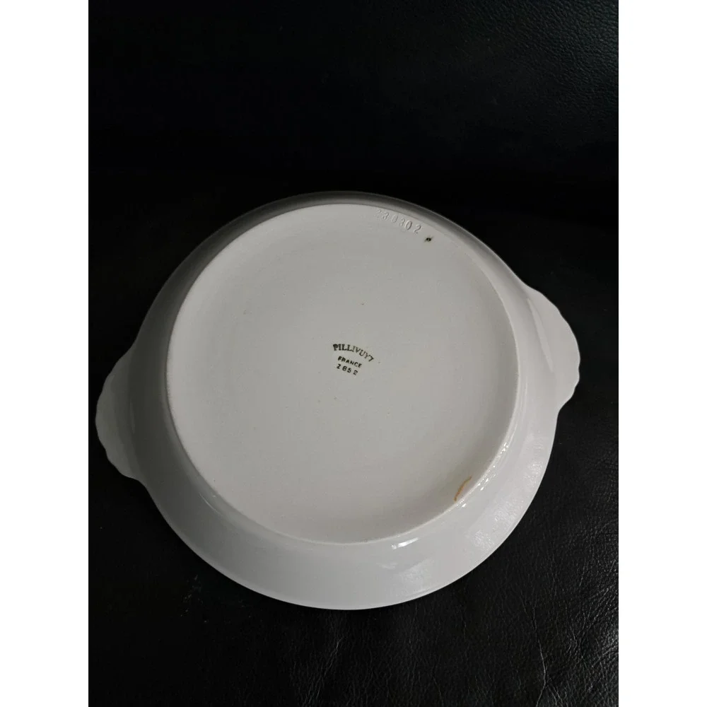 Pillivuyt French Porcelain  Round Au Gratin‎ Oven Dish Set Of 2  EUC
